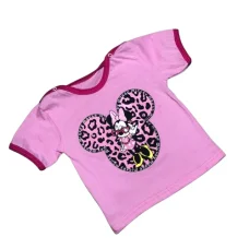 Футболка дитяча човник "Minni Mouse leopard" рожева