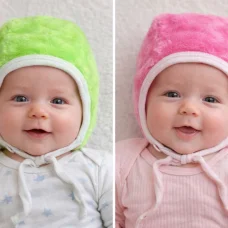 Чепчик з махри для немовляти однотонні 