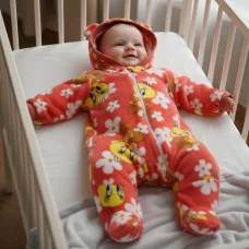 Комбінезон з махри на блискавці "Твітті" караловий