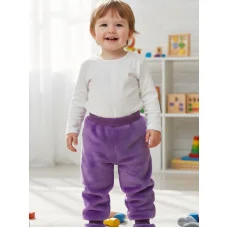Махрові штани для немовляти однотонні бузкові