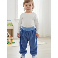 Махрові штани для немовляти однотонні блакитні