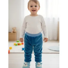 Махрові штани для немовляти однотонні сині